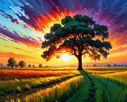 Leonid afremov world tree oil - leonid,