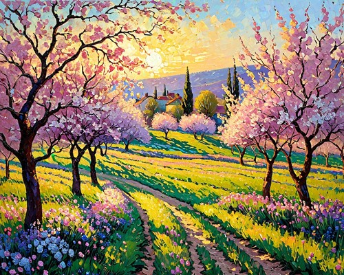 Leonid afremov pink sunset - sunset, in