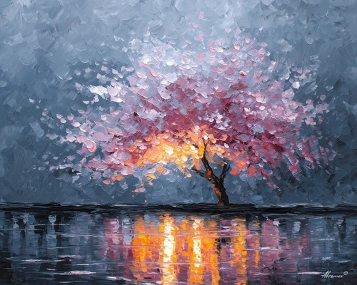 Leonid afremov blossom - blossom, in