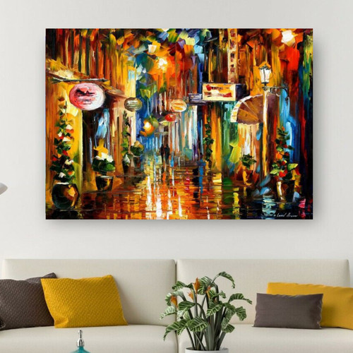 Leonid afremov old city street - old,